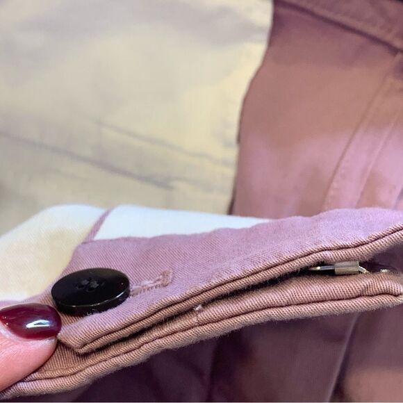 Theory High Waist Straight Lilac Chino Cropped Pants Stretch Cotton Size 6 - Picture 7 of 10